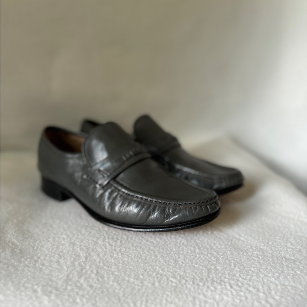 Freeman Size 7 1/2 Gray Leather Mens Dress Shoes - Picture 2 of 16